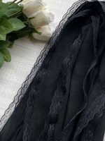 شال کریشه دور زیپی دور دانتل مشکی فرانلند رشت