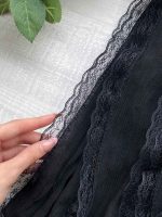 شال کریشه دور زیپی دور دانتل مشکی فرانلند رشت