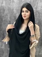 شال کریشه دور زیپی دور دانتل مشکی فرانلند رشت