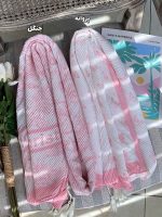 شال نخی پلیسه طرحدار صورتی فرانلند رشت