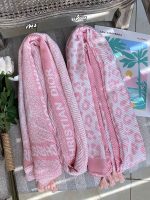 شال نخی پلیسه طرحدار صورتی فرانلند رشت