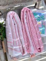شال نخی پلیسه طرحدار صورتی فرانلند رشت
