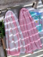 شال نخی پلیسه طرحدار صورتی فرانلند رشت