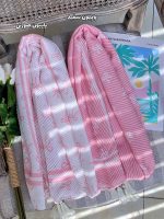 شال نخی پلیسه طرحدار صورتی فرانلند رشت