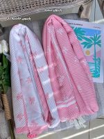 شال نخی پلیسه طرحدار صورتی فرانلند رشت