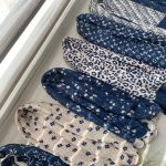 شال پلیسه طرحدار گلدار نخی سرمه ای فرانلند رشت