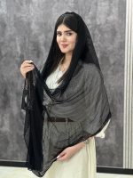 شال توری میکس مشکی طرح دار فرانلند رشت