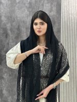 شال توری میکس مشکی طرح دار فرانلند رشت