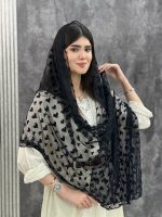 شال توری میکس مشکی طرح دار فرانلند رشت