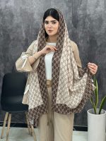 شال پلیسه صرحدار کرم قهوه ای فرانلند رشت
