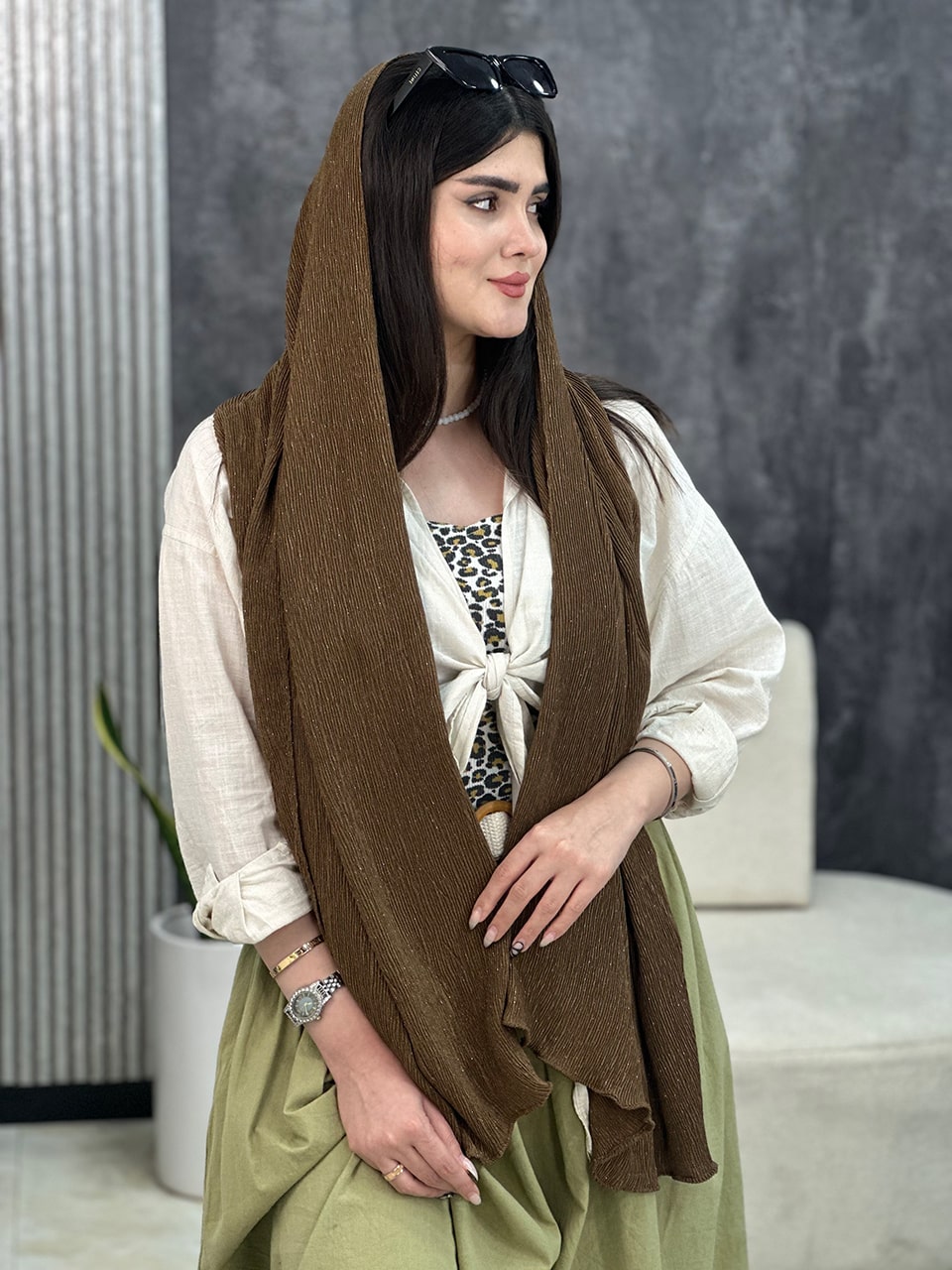 شال پلیسه لمه دار شاین فرانلند رشت