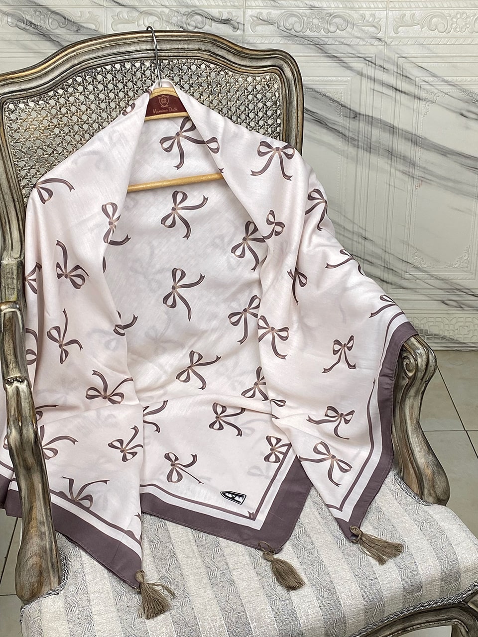 روسری قواره 140 نخی پاپیون فرانلند رشت