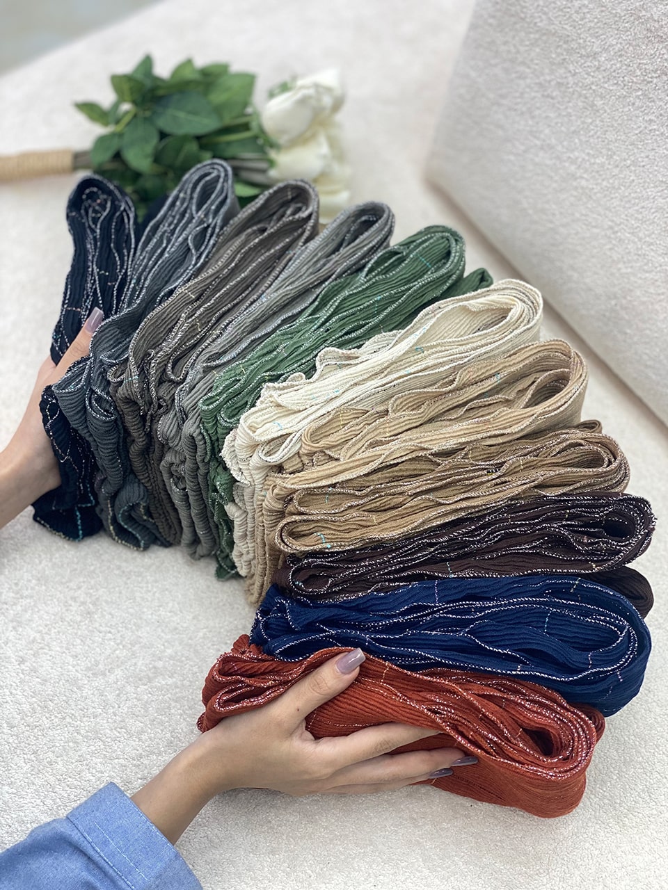 شال وارداتی پاییزه مربعی دور موجی فرانلند رشت