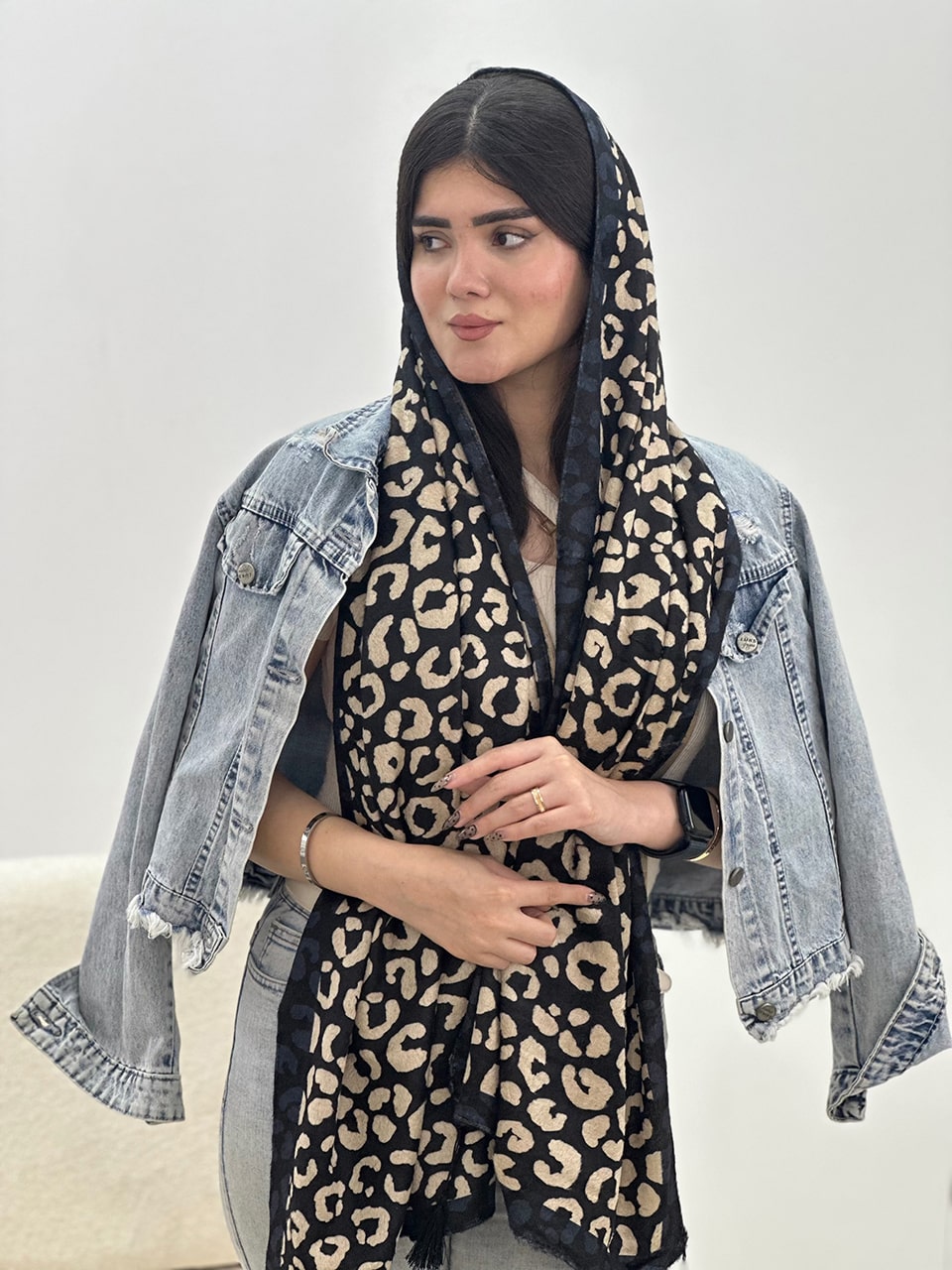 شال مخمل پلنگی پاییزه رشت فرانلند