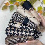 شال مخمل کرم مشکی رشت فرانلند