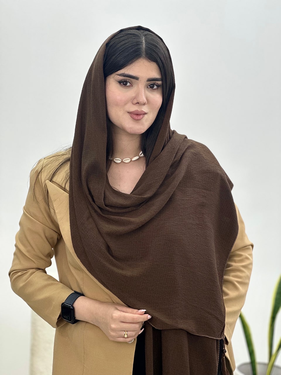 شال برشکا پلیسه پاییزه منگوله چوبی فرانلند رشت