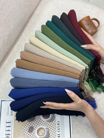 شال برشکا پلیسه پاییزه منگوله چوبی فرانلند رشت