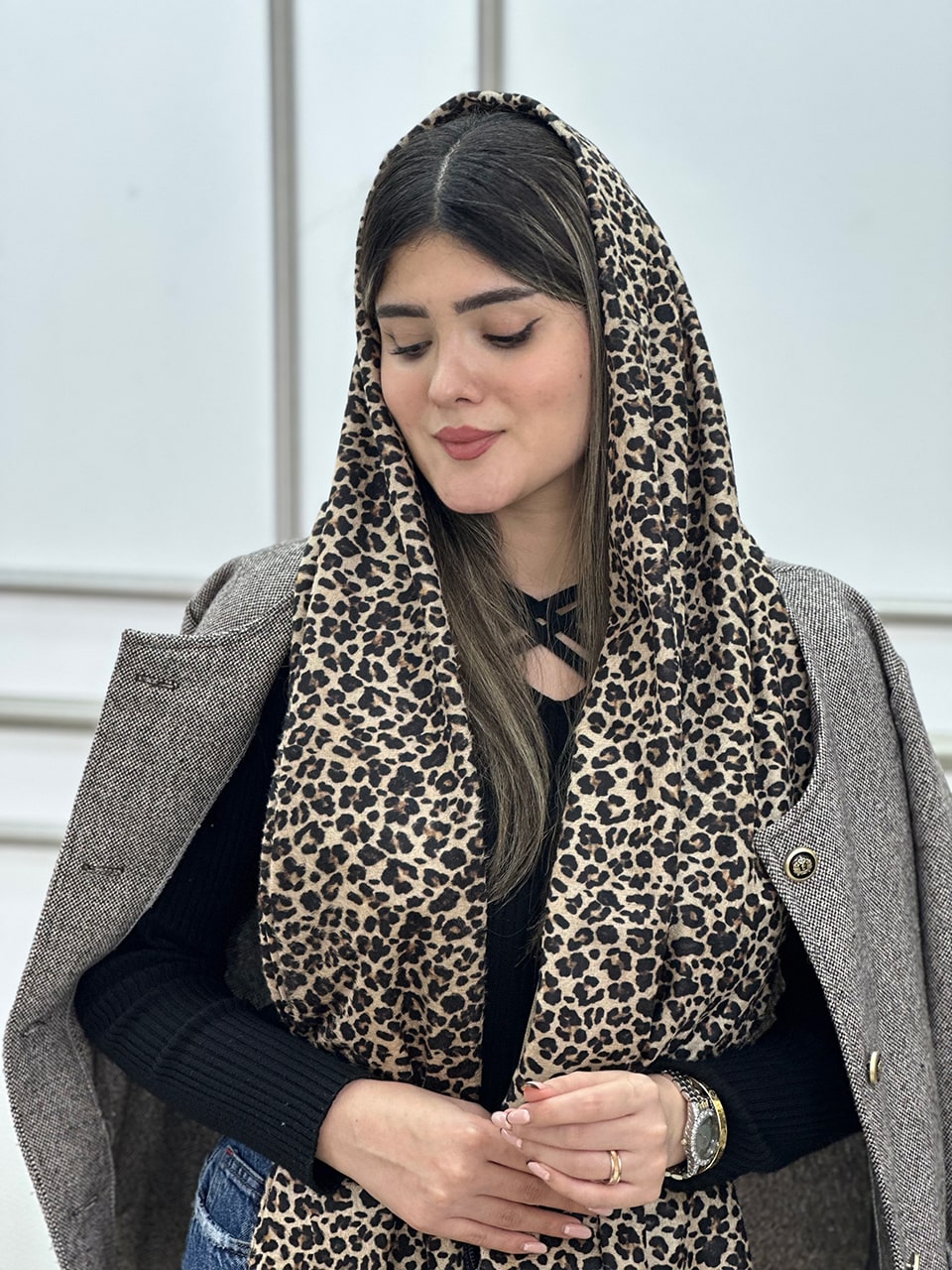 شال مخمل پلنگی ریز موهر فرانلند رشت