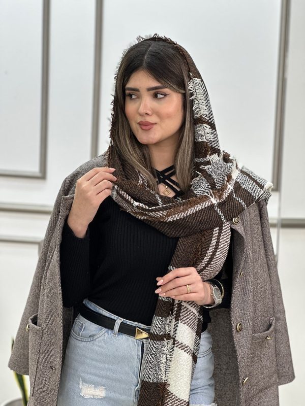 شال بولکه قهوه ای ترند فرانلند رشت