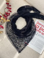 روسری سه گوش گیپور دور دانتل فرانلند رشت