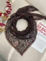 روسری سه گوش گیپور دور دانتل فرانلند رشت