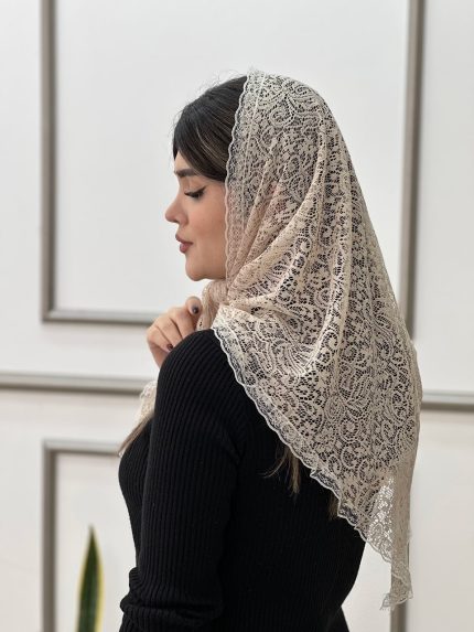روسری سه گوش گیپور دور دانتل فرانلند رشت