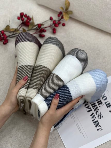 شال موهر پشمی خطی فرانلند زمستانه رشت عمده