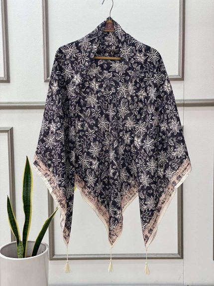 روسری سیا اسکارف گل فرانلند رشت