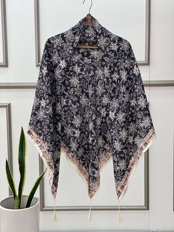 روسری سیا اسکارف گل فرانلند رشت