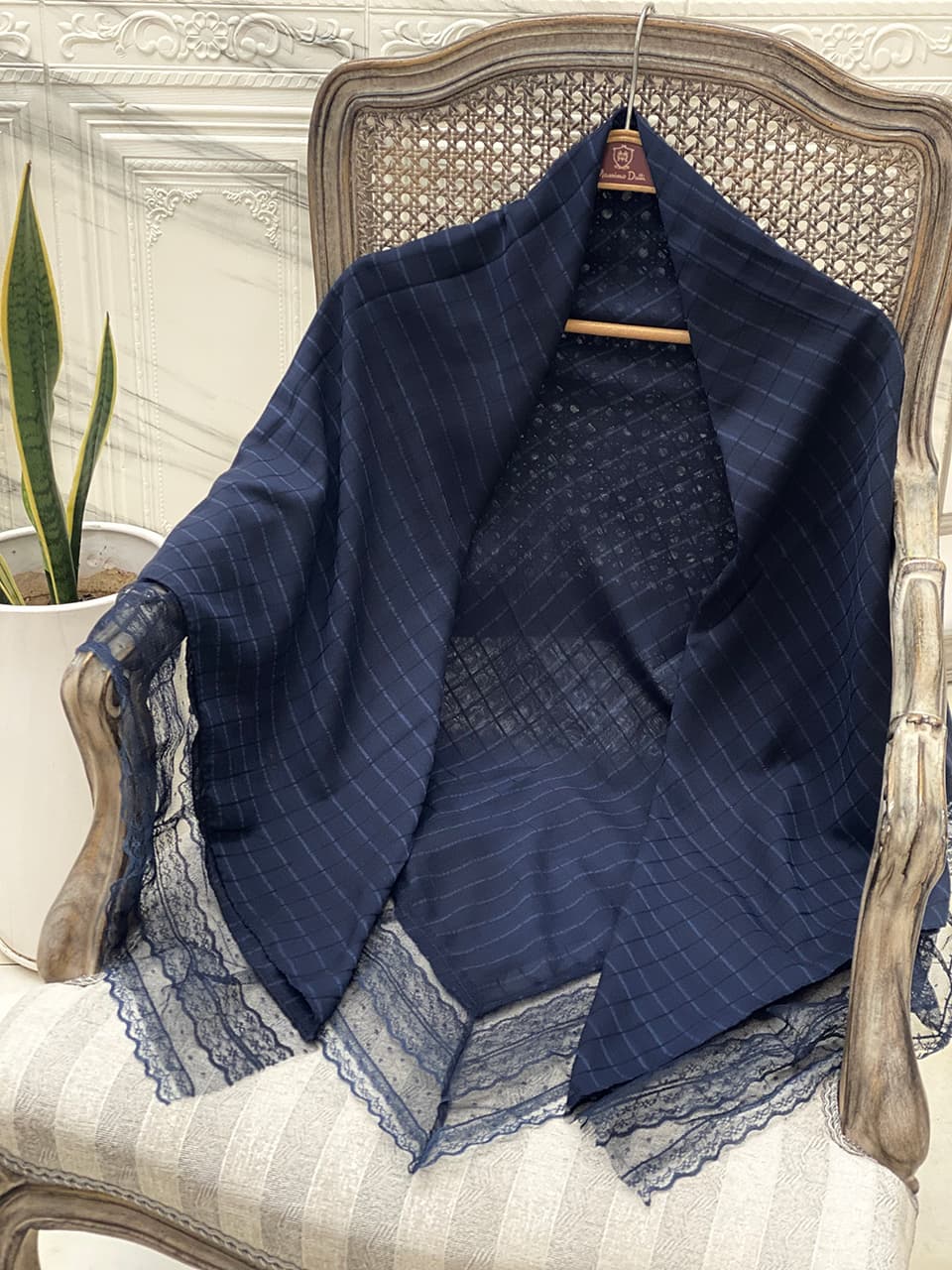 روسری دور دانتل نخی فرانلند رشت عیدانه