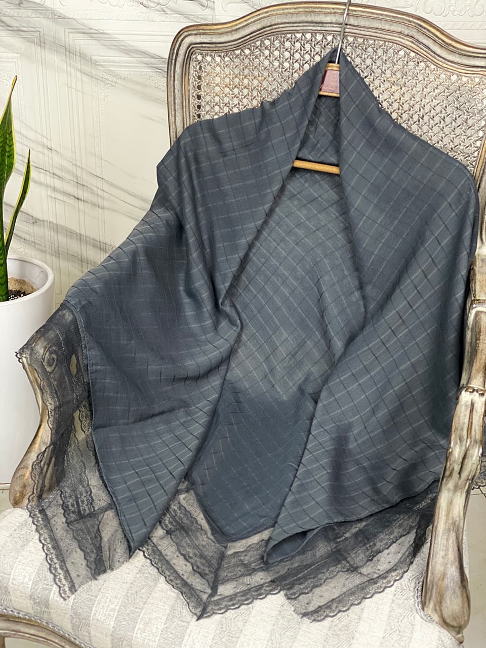 روسری دور دانتل نخی فرانلند رشت عیدانه