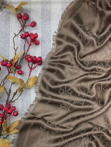 شال میکس ژاکارد قهوه ای عیدانه فرانلند رشت عمده خدادوست