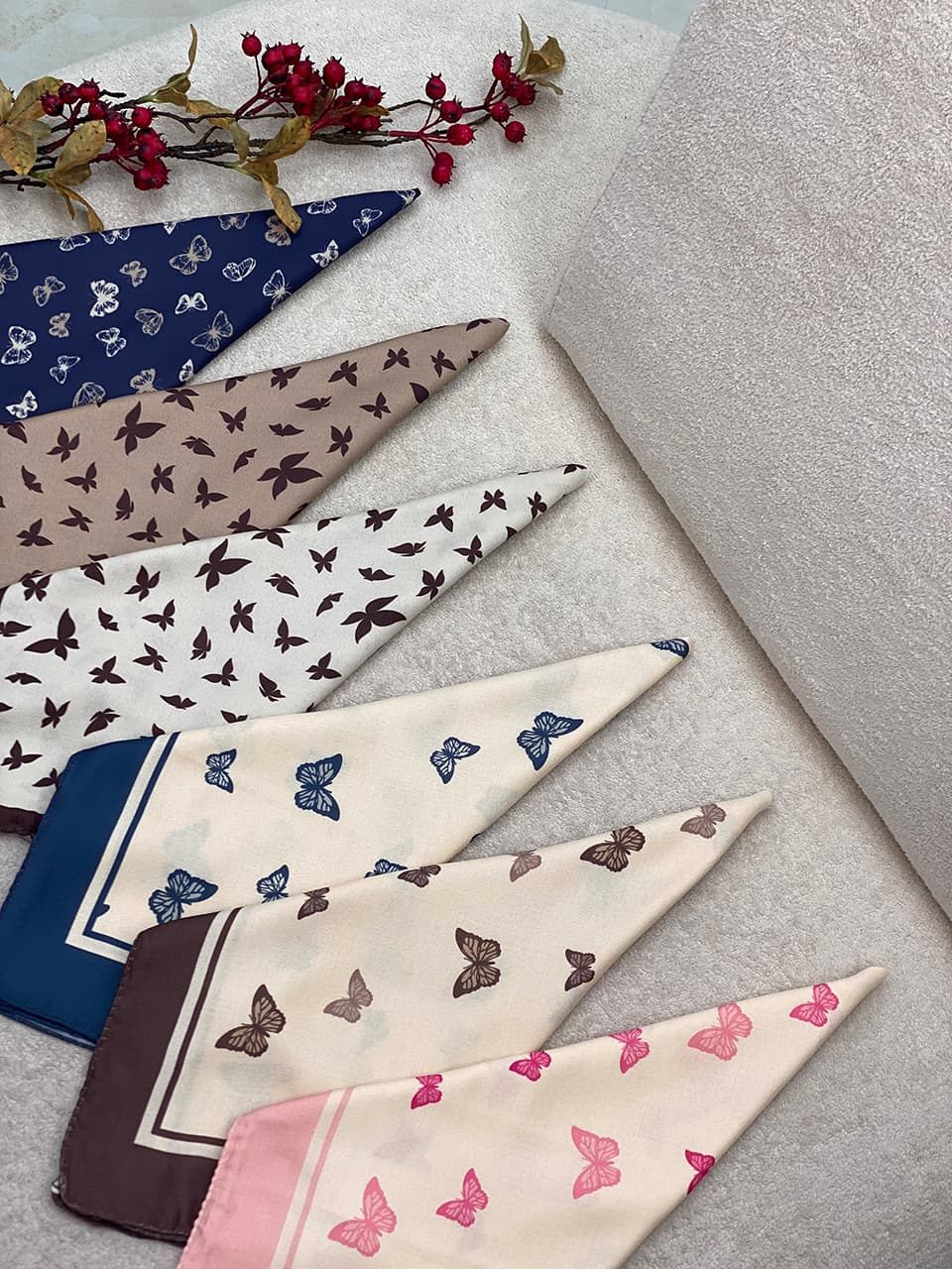 مینی اسکارف نخی شاپرک عیدانه فران لند عمده خدادوست رشت