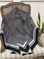 روسری سیا اسکارف طرح دار فرانلند رشت عمده خدادوست رشت