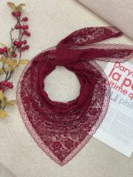 روسری مینی اسکارف گیپور تور سه گوش دانتل فران لند رشت