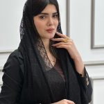شال توری طرحدار مشکی فرانلند مافیای شال و روسری