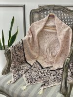 روسری نخی قواره دار 140 وسط ساده کرم قواره بزرگ رشت فرانلند