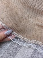 شال پلیسه سنگشور کرم سرمه ای (1687) - Image 8