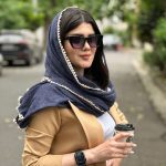 شال پلیسه سنگشور کرم سرمه ای (1687)