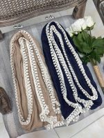 شال پلیسه سنگشور کرم سرمه ای (1687) - Image 5