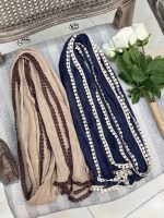 شال پلیسه سنگشور کرم سرمه ای (1687) - Image 6