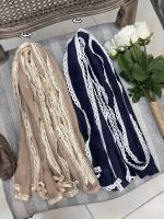 شال پلیسه سنگشور کرم سرمه ای (1687) - Image 7