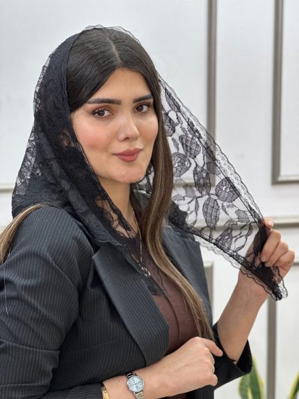 روسری سه گوش گل توری مینی رشت فرانلند