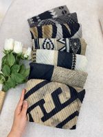 شال نخی کرم مشکی سوپرنخ رشت فرانلند