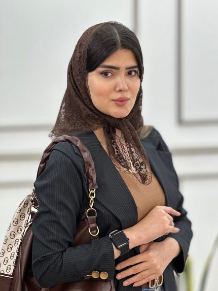 روسری سه گوش دور دانتل گیپور فرانلند رشت