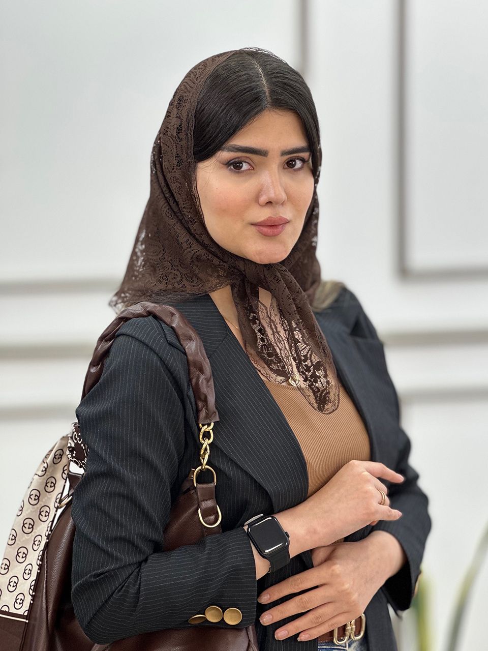 روسری سه گوش دور دانتل گیپور فرانلند رشت
