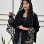 شال توری مشکی برند محرمی مافیای شال و روسری رشت فرانلند