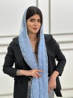 شال توری آبی آسمانی برند مارک مافیای شال و روسری رشت فرانلند