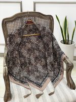 روسری سیااسکارف قواره 120 پلنگی نخی رشت فرانلند