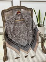 روسری سیااسکارف قواره 120 پلنگی نخی رشت فرانلند